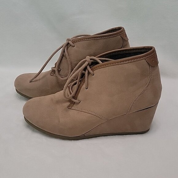 Mad Love Tan Wedge Ankle Boots Size 9 - Picture 4 of 9